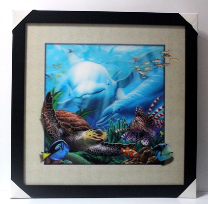 40 X 40 cm 3D Lenticulaire Flip Picture en gros / Impression 3D personnalisée de lenticules Affiche 3D Lenticulaire Photo avec animal