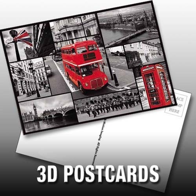 Les montagnes russes Les parcs de lenticules 3D Motion Card Souvenir Carte cadeau Les films en mouvement 3d