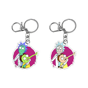 OEM personnalisé anime de dessins animés porte-clés acrylique d'or d'impression de papier d'argent transparents à chaud d'estampage porte-clés époxy avec conception