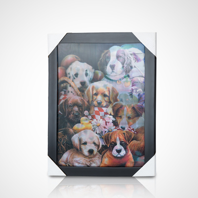 Affiche 3D de peinture lenticulaire PET 30*40cm Affiche 5D lenticulaire tigres Peinture 3D avec cadre noir pour la décoration de la maison