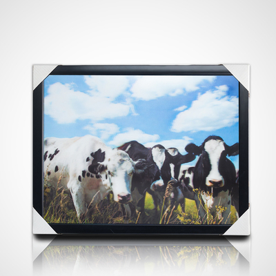 Impression d'affiches en 3D PET Lenticulaire personnalisée Peinture 3D avec cadre PS noir pour la décoration intérieure