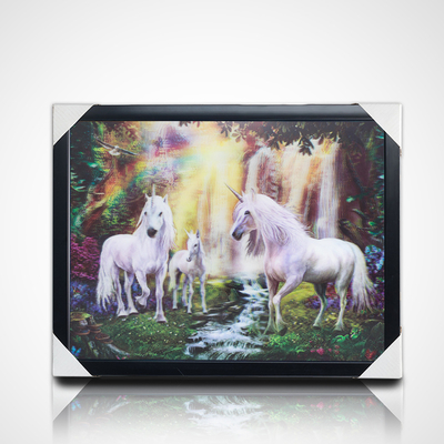 Peinture en 3D en forme de lentille en PET 40*30cm 5D 3D image de cheval en forme de lentille avec cadre noir