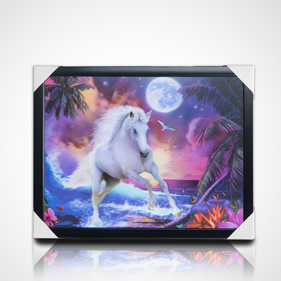 Peinture en 3D en forme de lentille en PET 40*30cm 5D 3D image de cheval en forme de lentille avec cadre noir