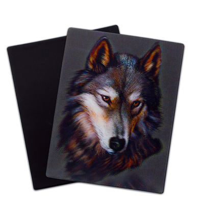 Le loup, le hibou, les animaux sauvages, les aimants 3D, le réfrigérateur, lenticulaire, l'aimant 3D pour les touristes.