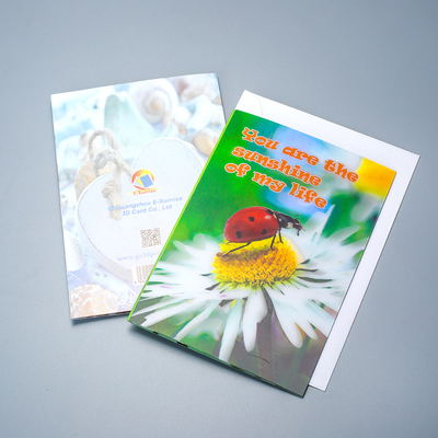 Personnalisé 2 Images Flip Drôle Lenticulaire 3D Image Carte de voeux Cadeau Lenticulaire 3D Carte