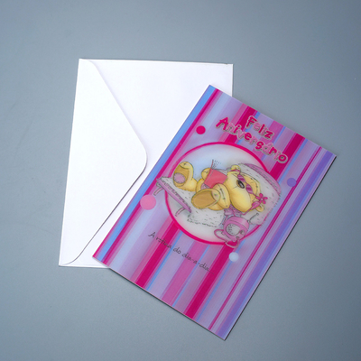 Personnalisé 2 Images Flip Drôle Lenticulaire 3D Image Carte de voeux Cadeau Lenticulaire 3D Carte