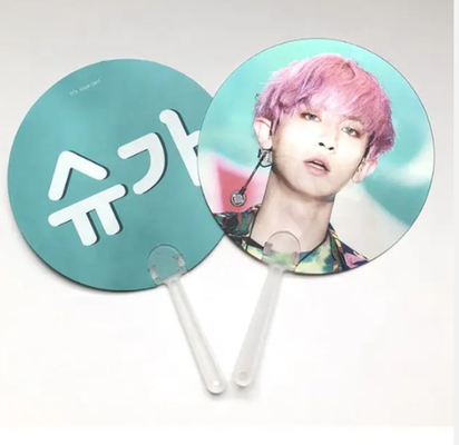 Animation 3D lenticulaire personnalisée Corée KPOP Idol Flip 3d Ventilateur à main en tissu transparent Ventilateur à main pour cadeaux