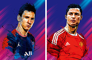 DGZ Naruto Messi Ronaldo Sports 3D Flip Motion Affiches d'anime lenticulaires 40*60cm