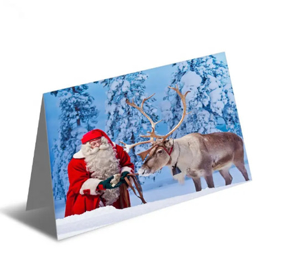 Cartes de vœux 3D en forme de lentille pour la célébration de Noël