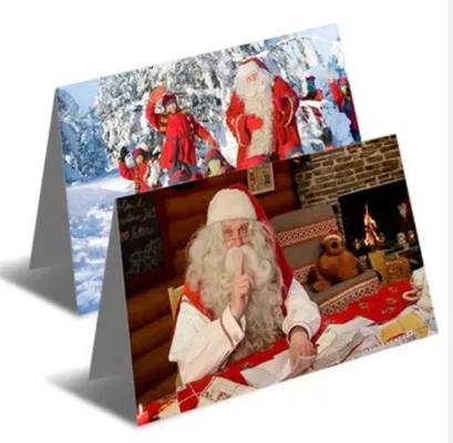 Carte d'anniversaire de Noël en 3D avec enveloppe carte postale lenticulaire