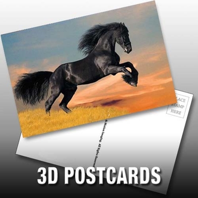 Flip Effect 3D carte postale lenticulaire Cute chiots et chatons