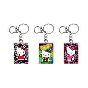 OEM personnalisé anime de dessins animés porte-clés acrylique d'or d'impression de papier d'argent transparents à chaud d'estampage porte-clés époxy avec conception